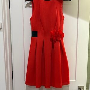 Rinascimento Red Dress with Floral Detail